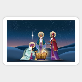 3 Wise Men and Baby Jesus Sticker